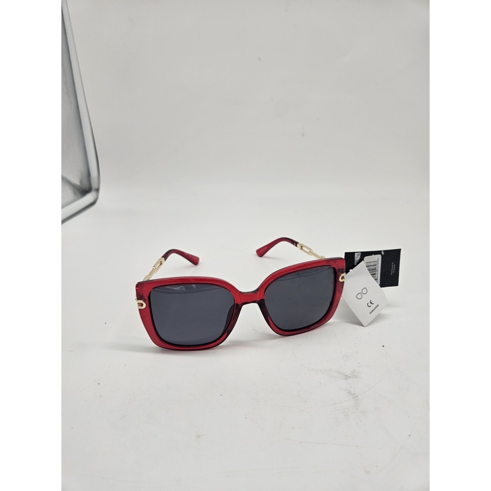 Oversized Square Red & Gold Frame Ellure Sunglasses